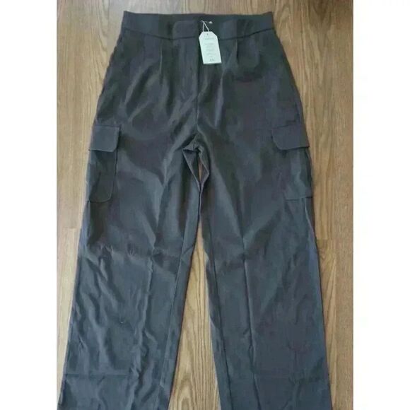 NWT NIMIN Wide-Leg Cargo Pants - Black, Size L - Picture 1 of 11